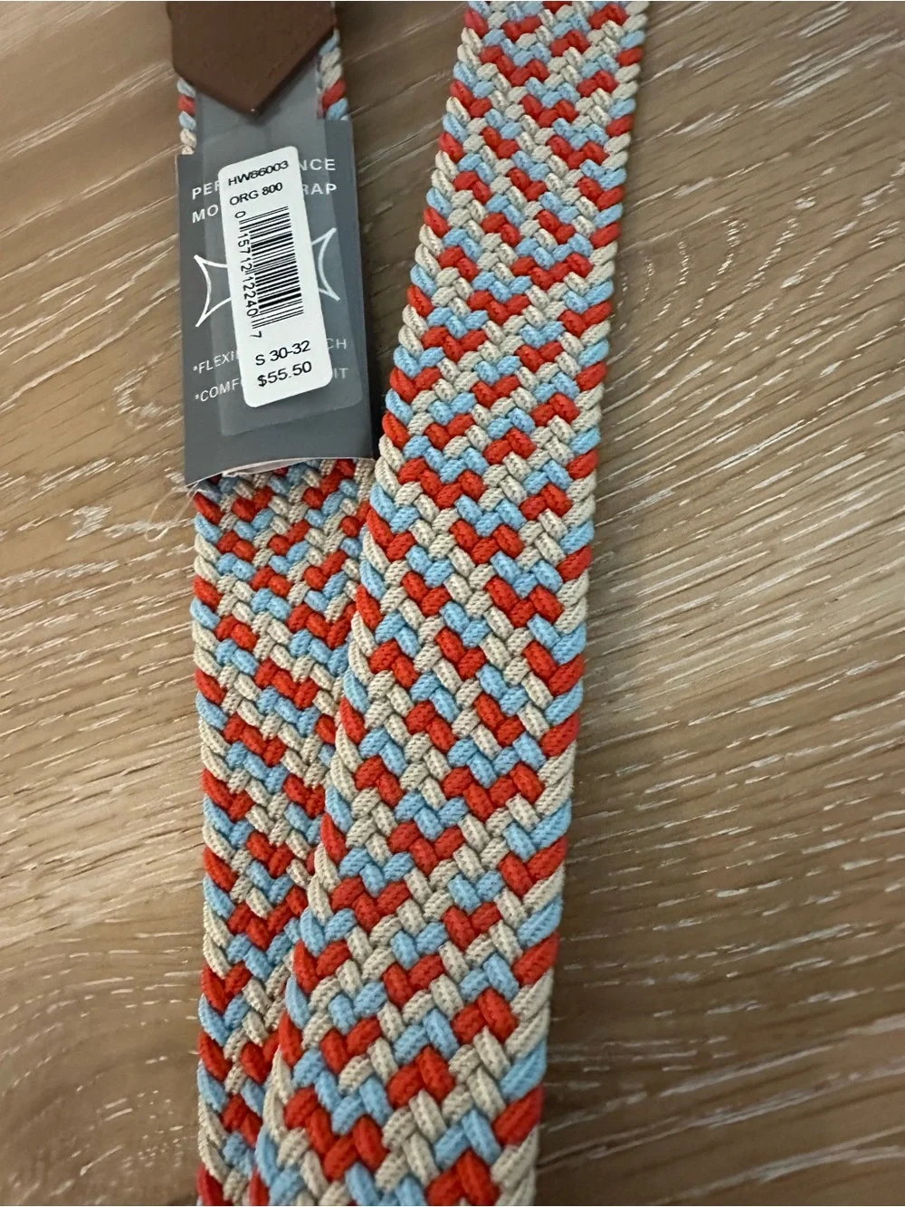 Callaway Multicolor Braided Stretch Belt with Brown Accents